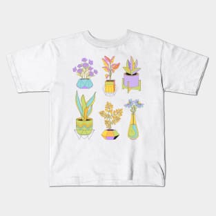 Cute Funky House Plants Illustration Kids T-Shirt